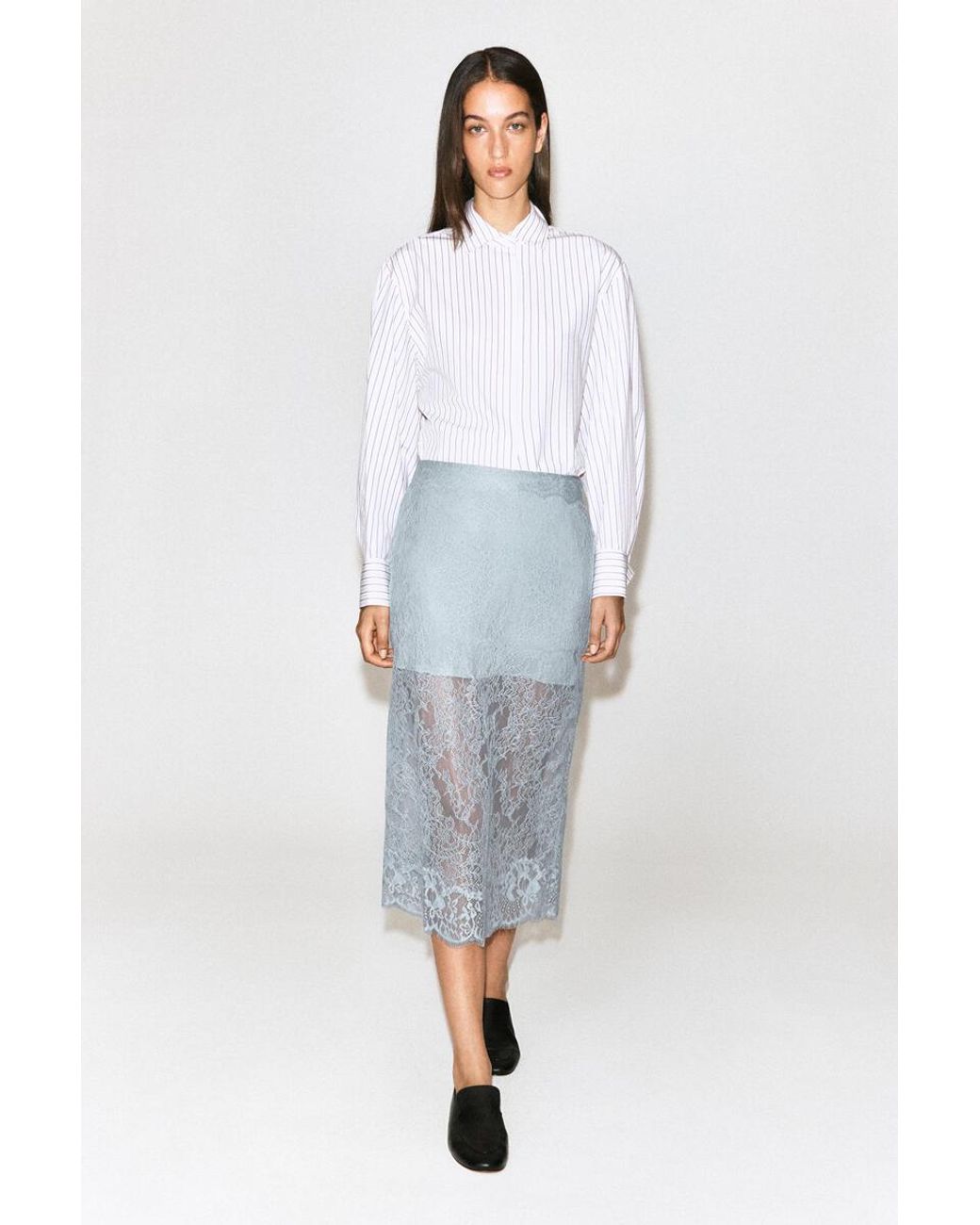 COS Blue Lace Midi Skirt