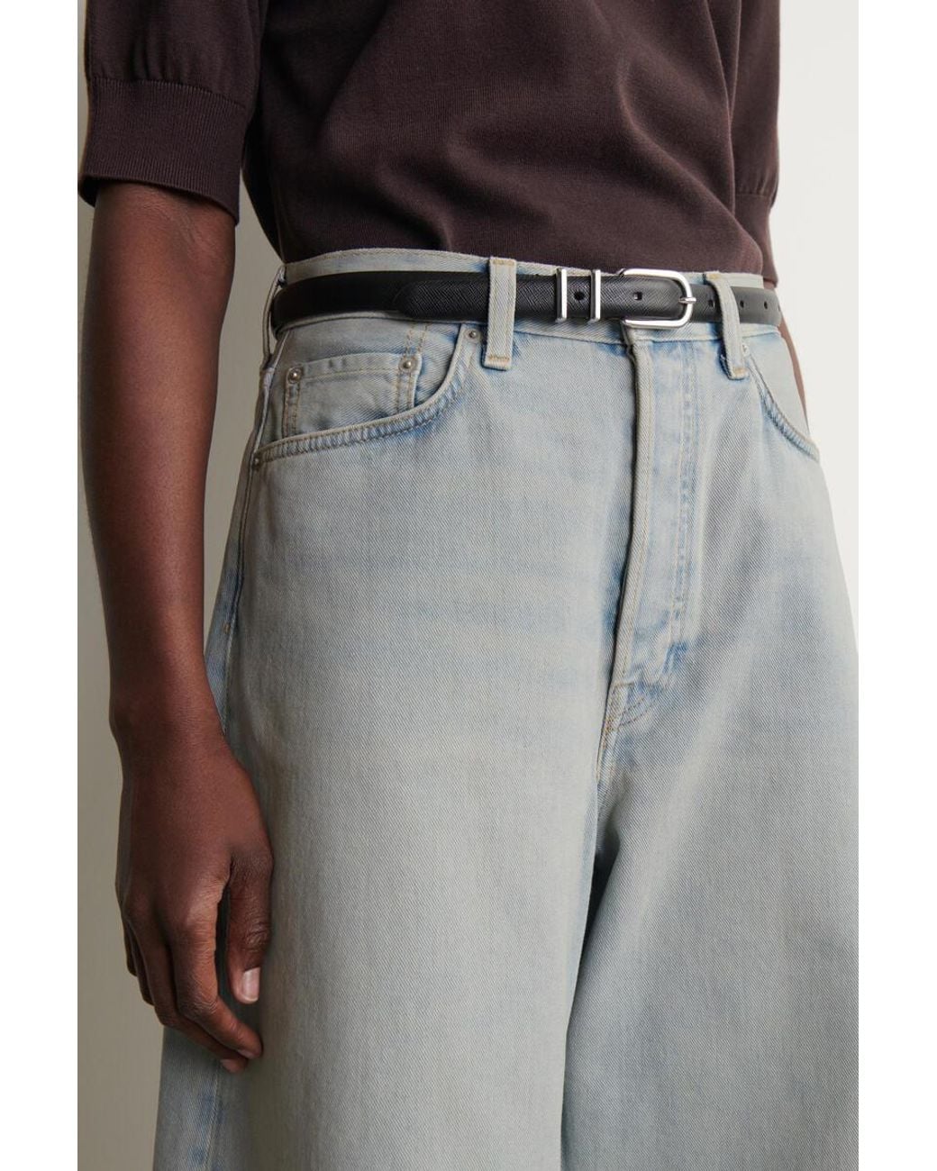 COS Gray Knee-Length Denim Shorts