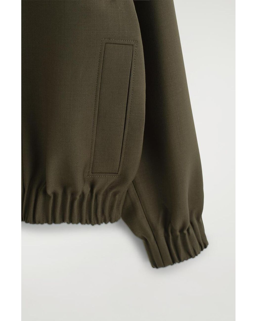 COS Green Funnel-Neck Wool-Blend Bomber Jacket