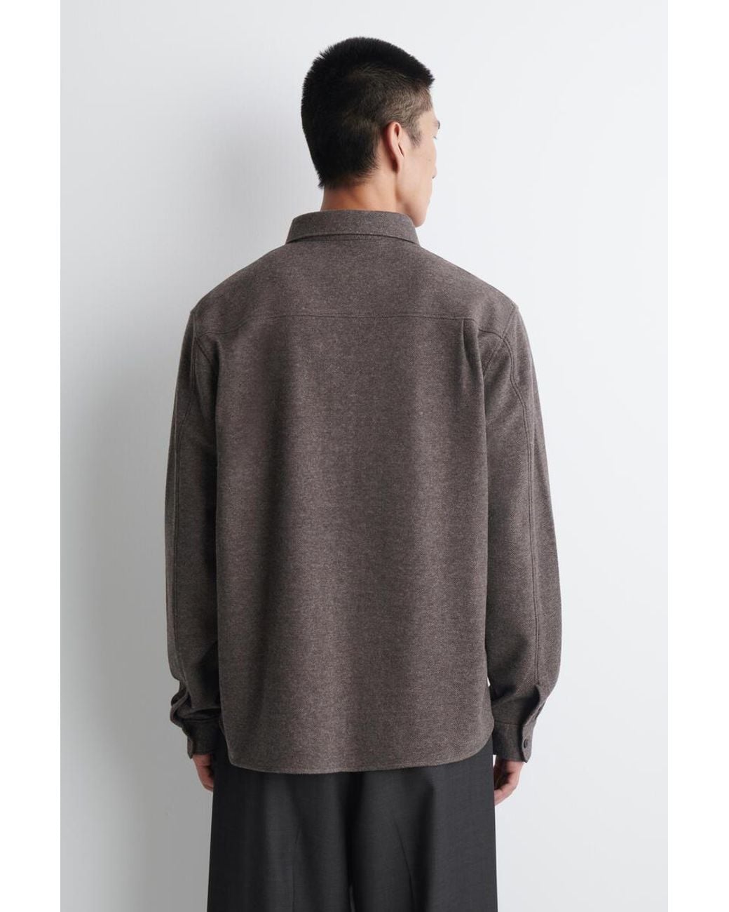 COS Brown Relaxed Mélange Jersey Overshirt for men