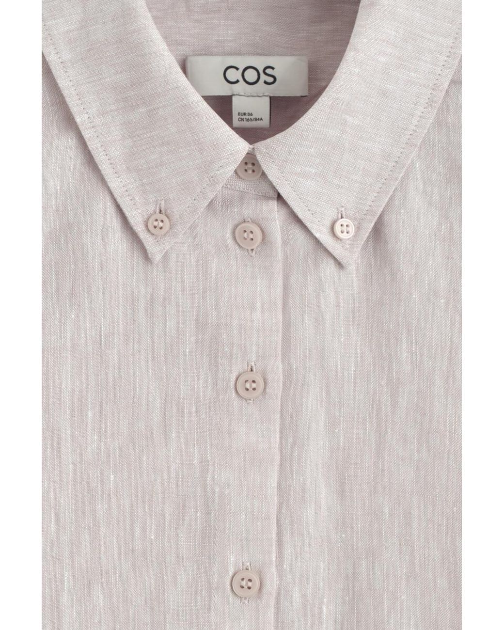 COS Pink Button-Down Collar Linen Shirt