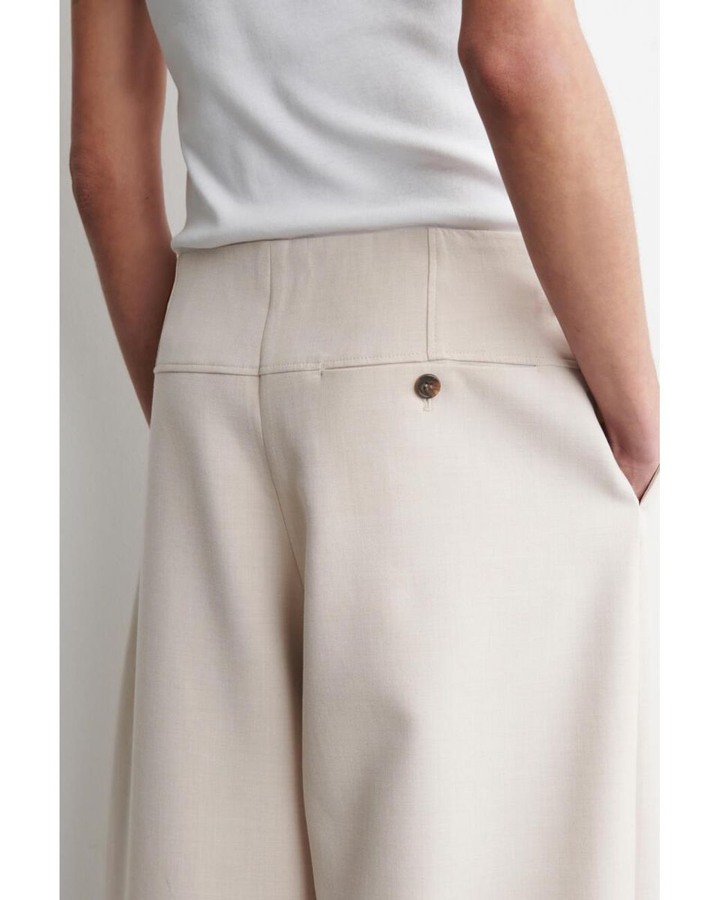 COS Natural Barrel-Leg Trousers