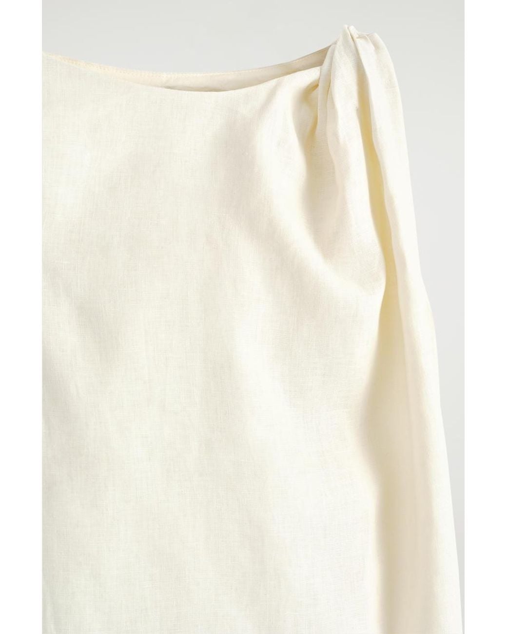 COS Twist-Detail Linen Mini Dress in Natural | Lyst