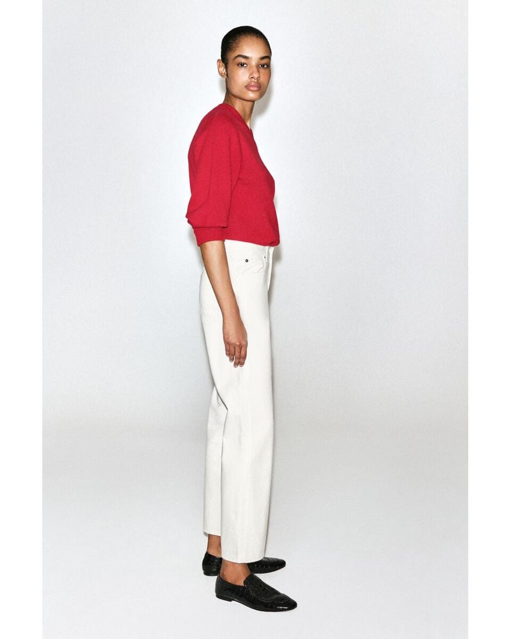 COS White Valley Cropped Bootcut Jeans