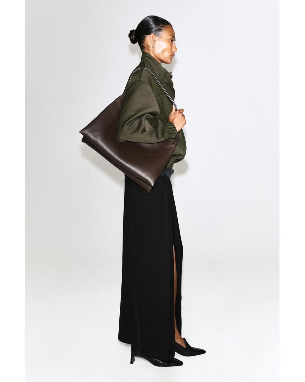 COS Green Funnel-Neck Wool-Blend Bomber Jacket