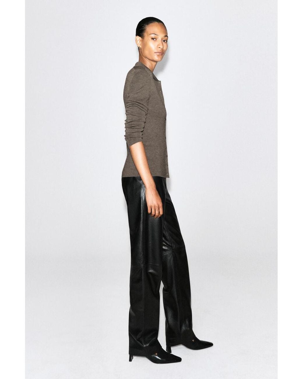 COS Brown Seamless Merino Wool Shirt