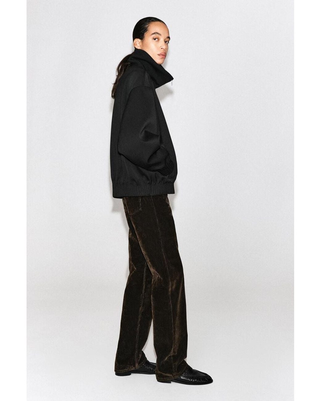 COS Black Funnel-Neck Jacket