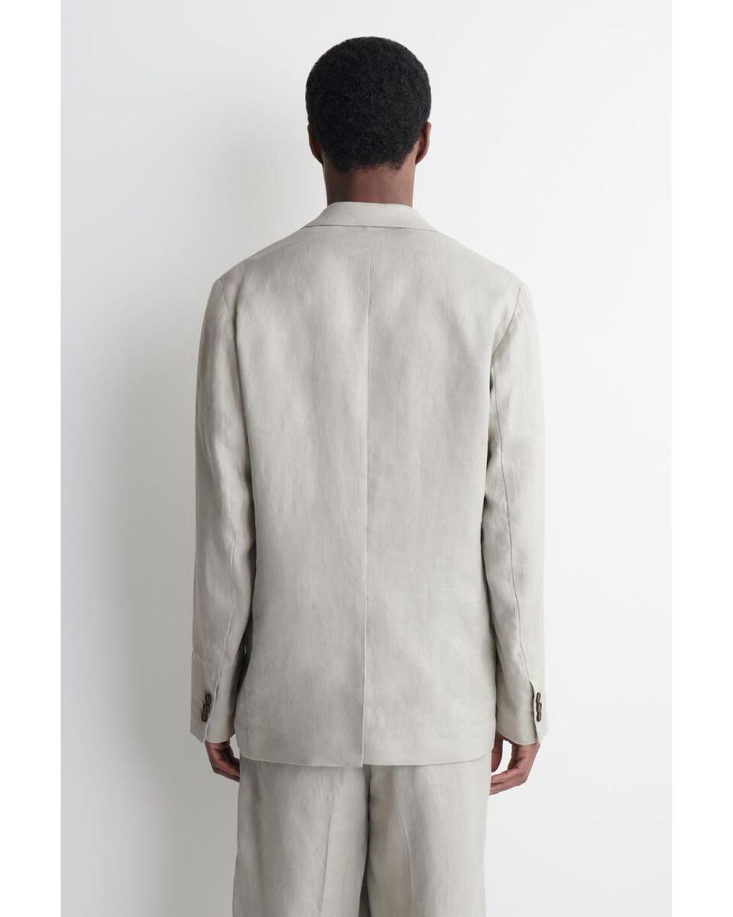 COS Green Single-Breasted Linen Blazer for men