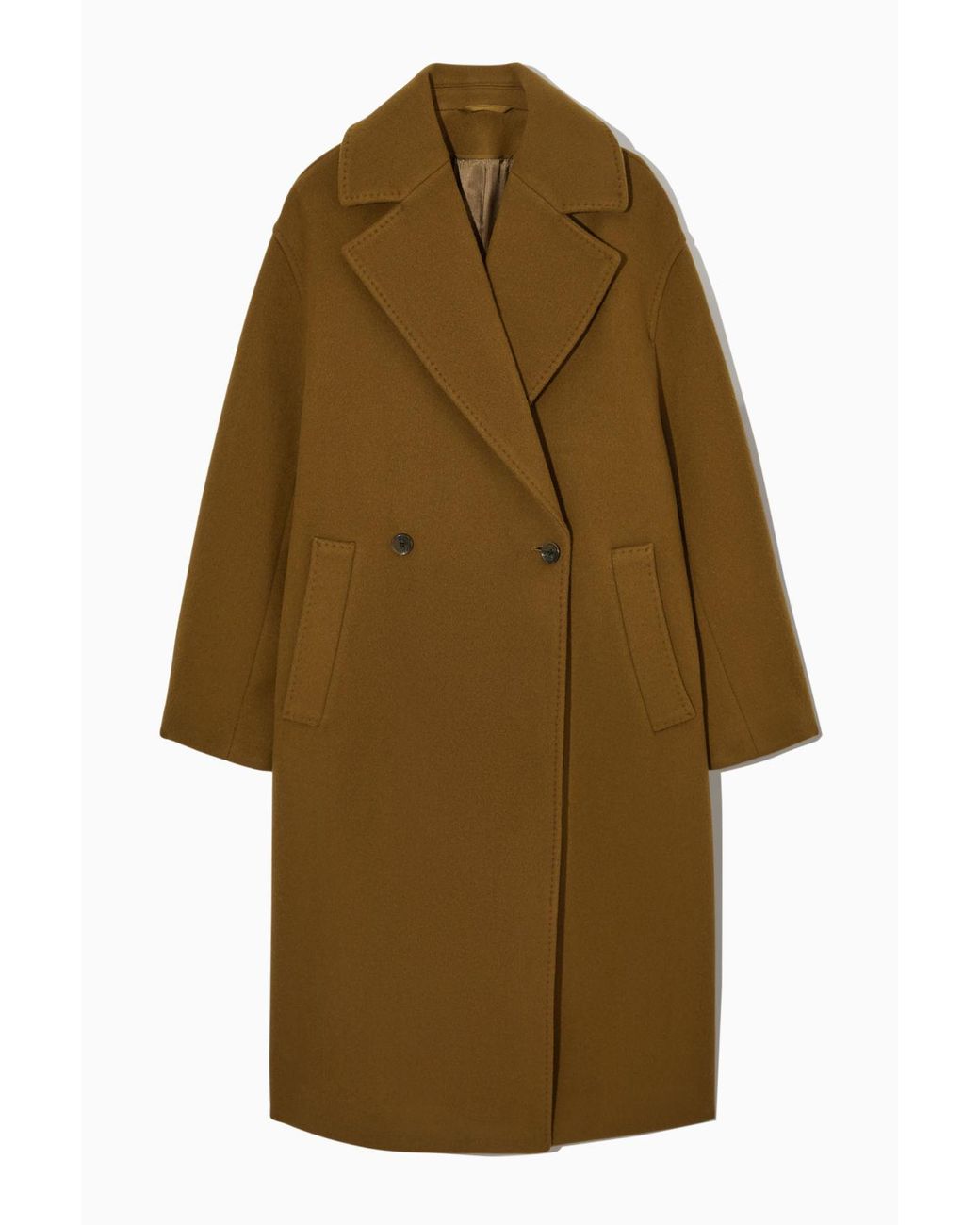 double faced wool belted coat cos