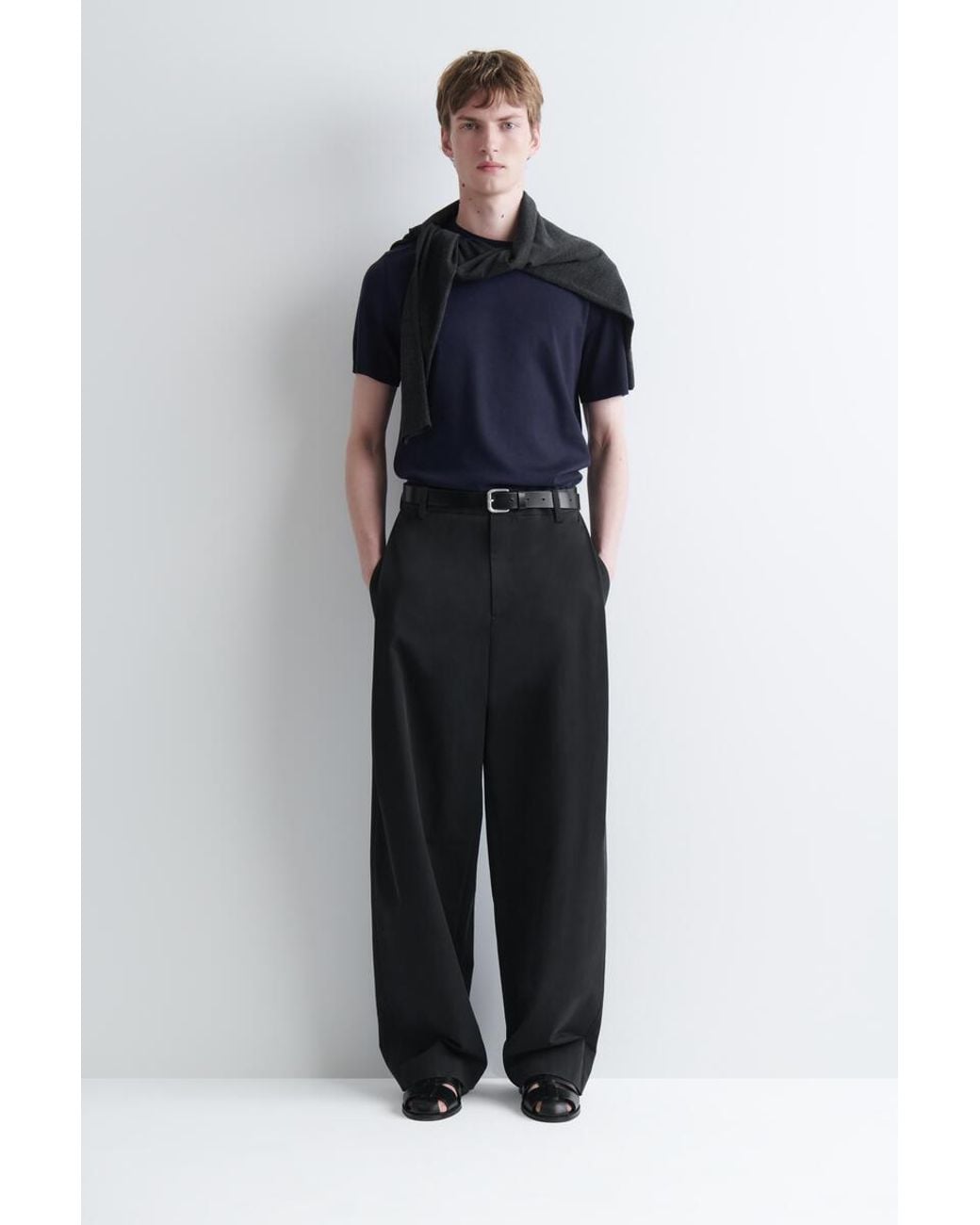 COS Blue Slim Modal Interlock-Jersey T-Shirt for men