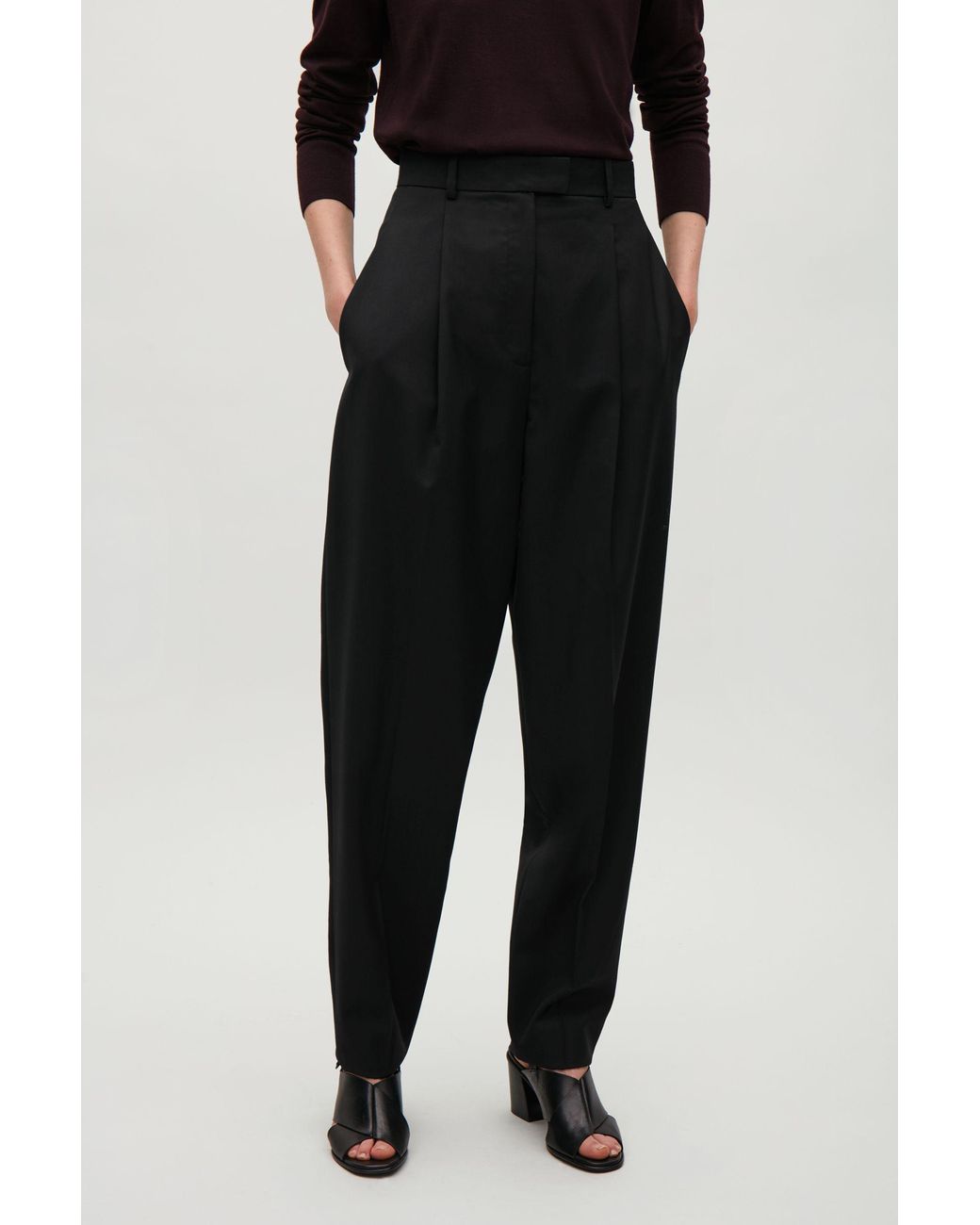 COS Lightweight Wool Tapered Trousers 