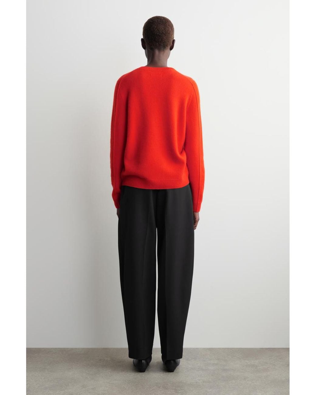 COS Red Cashmere Crew-Neck Sweater