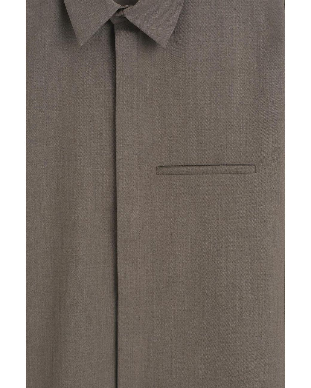 COS Brown Relaxed Wool-Blend Shirt for men