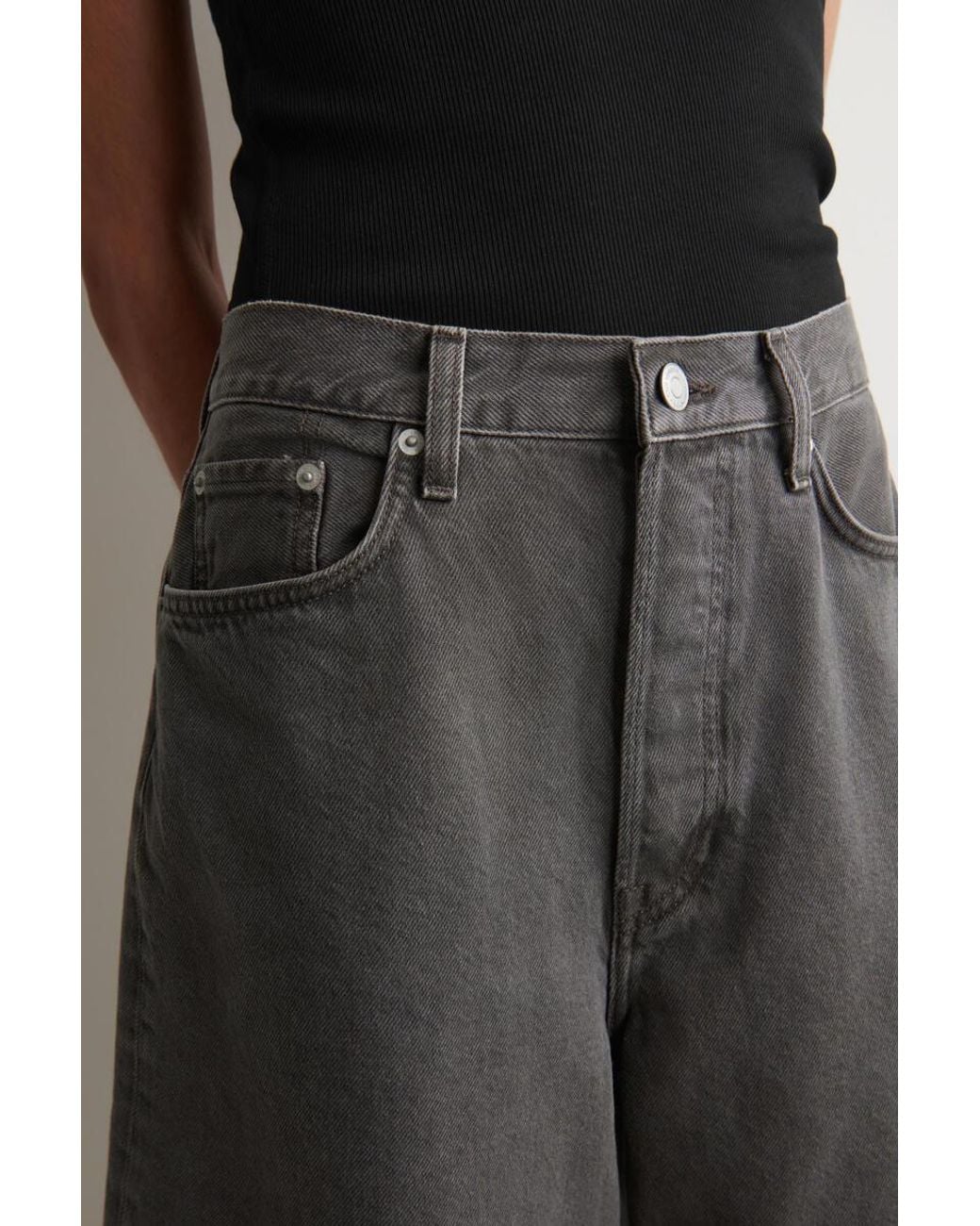 COS Gray Knee-Length Denim Shorts