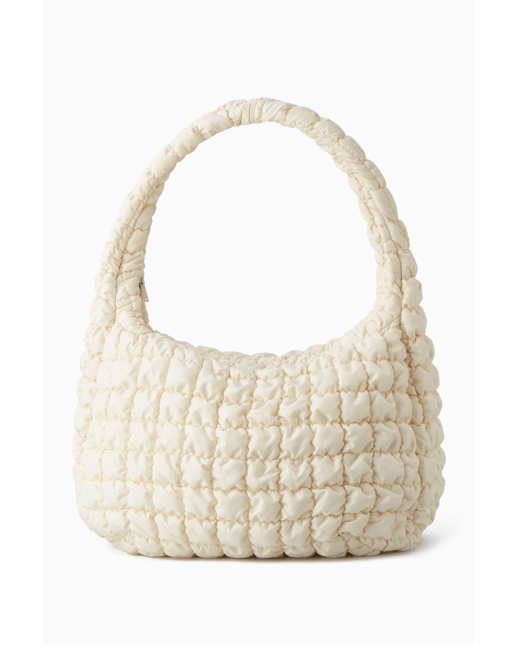 COS Oversized Quilted Crossbody Bag in Natural