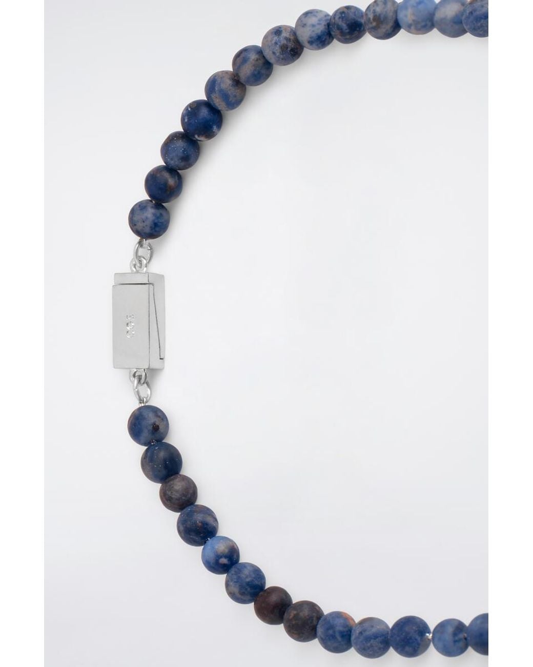 COS Blue Beaded Stone Necklace for men