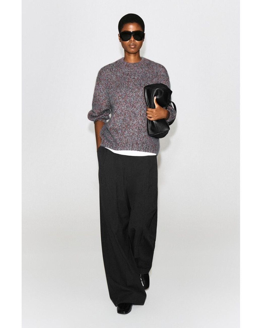 COS Purple Tri-Tone Wool-Mohair Sweater