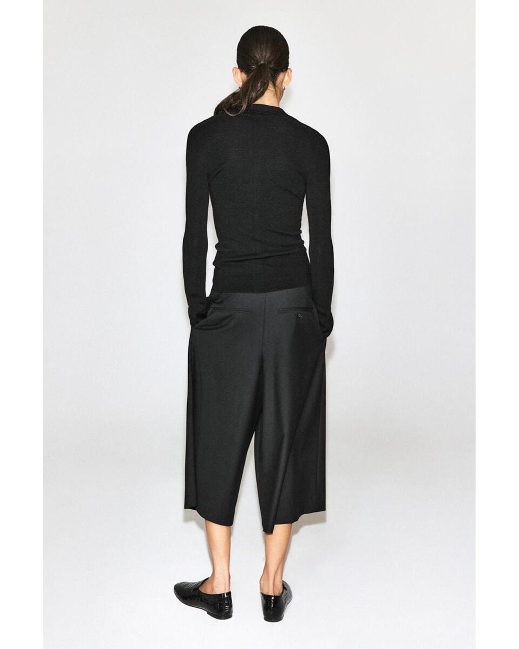 COS Black Seamless Merino Wool Shirt