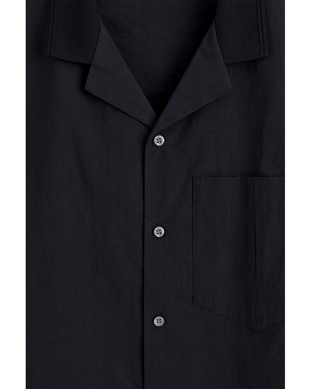 COS Blue Camp-Collar Cotton Shirt for men