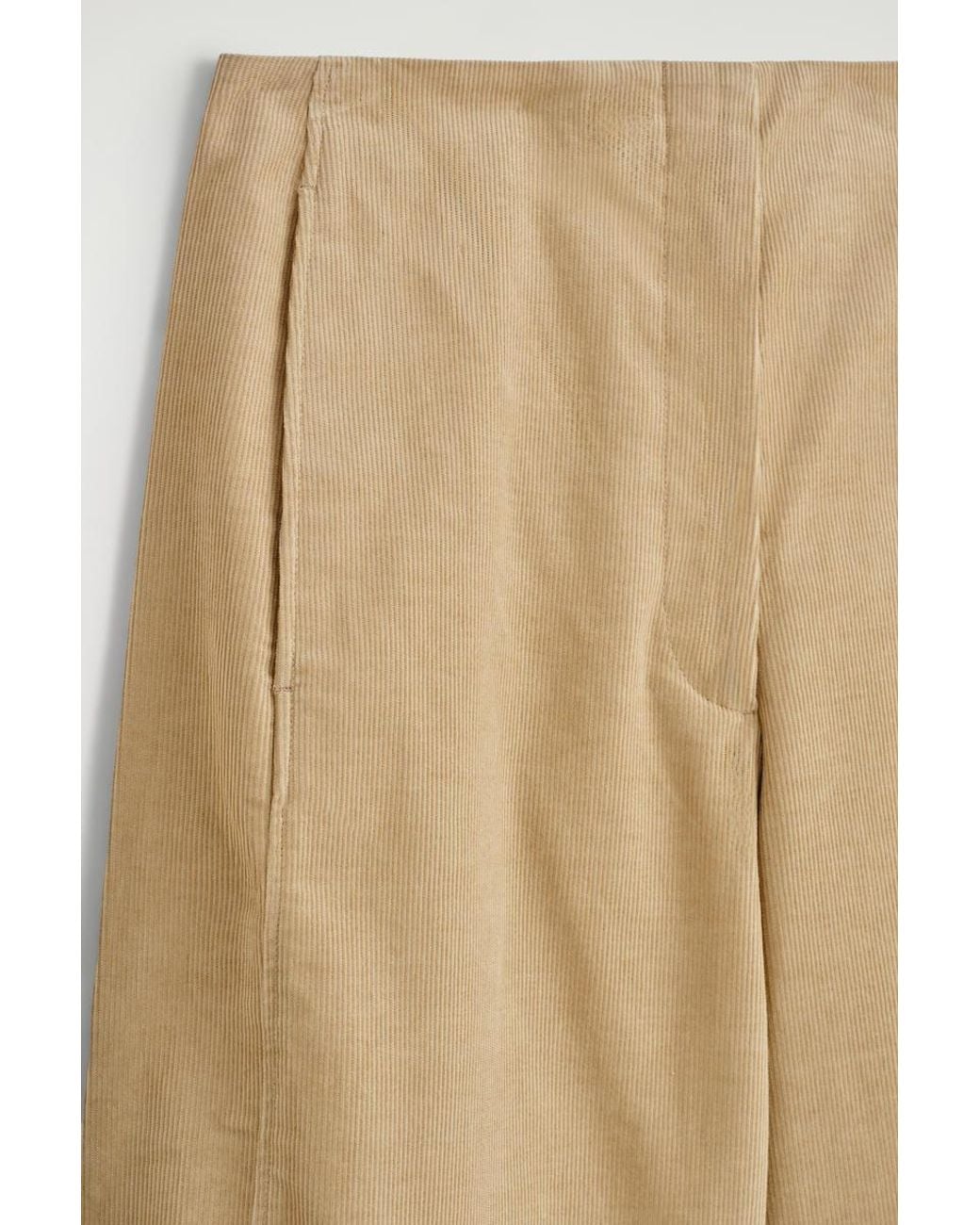 COS Brown Corduroy Barrel-Leg Trousers