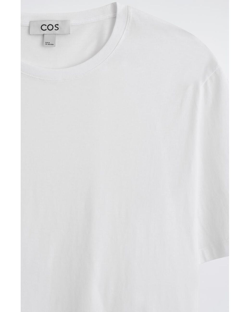 COS White Cotton Crew-Neck T-Shirt for men
