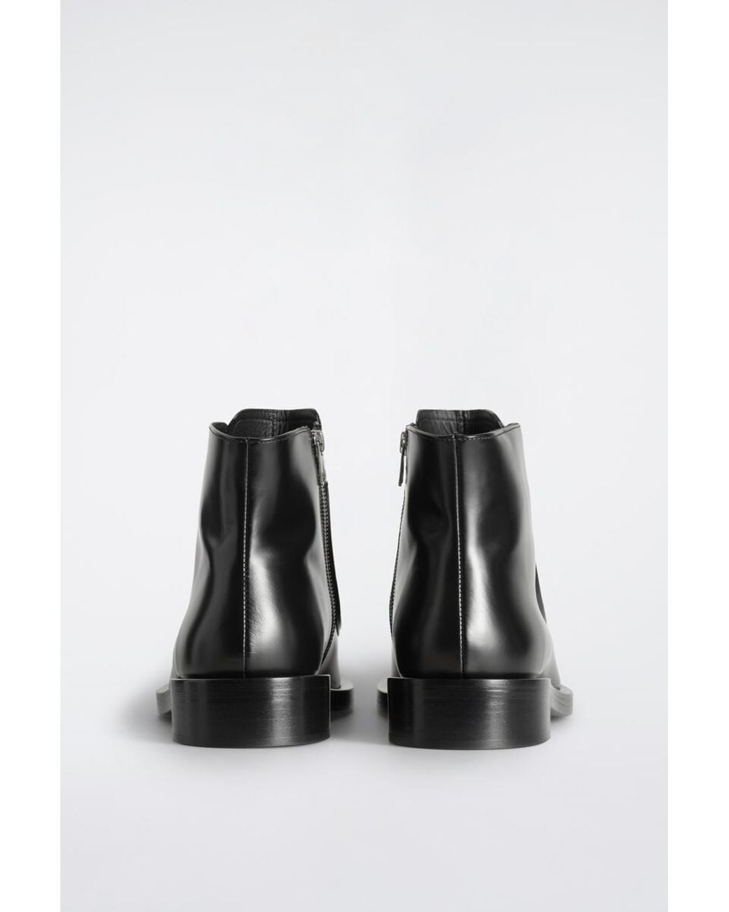 COS Black Leather Apron Boots for men