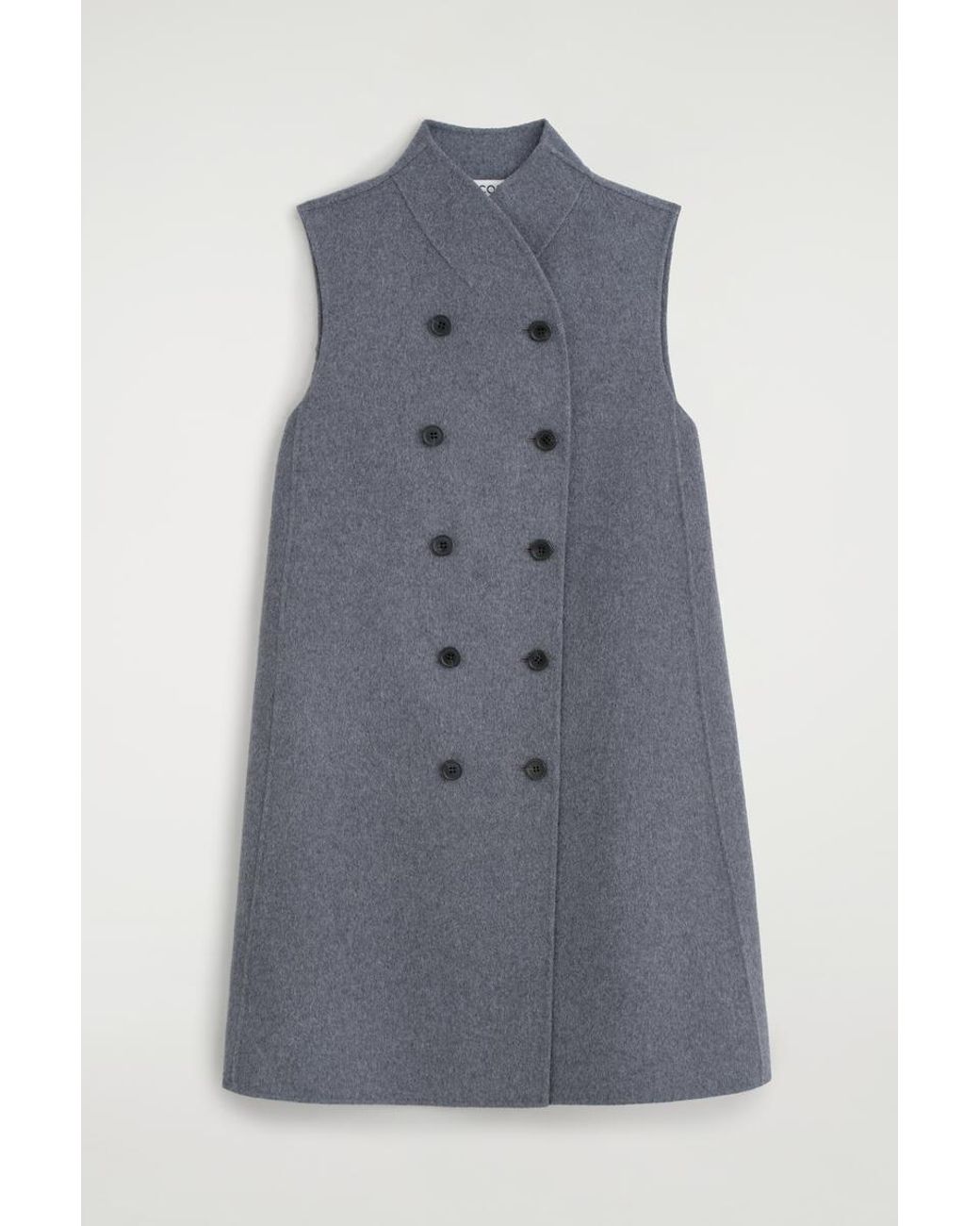 COS Blue Double-Faced Wool-Blend Mini Dress