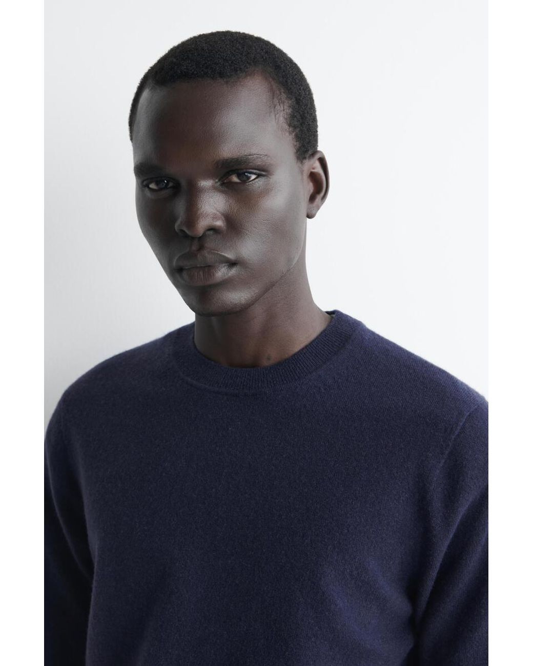 COS Blue Pure Cashmere Crew-Neck Jumper for men