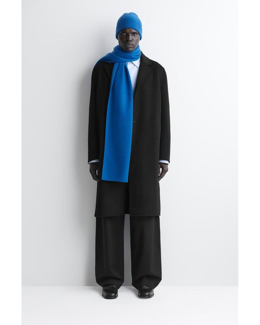 COS Blue Boiled Wool Scarf for men
