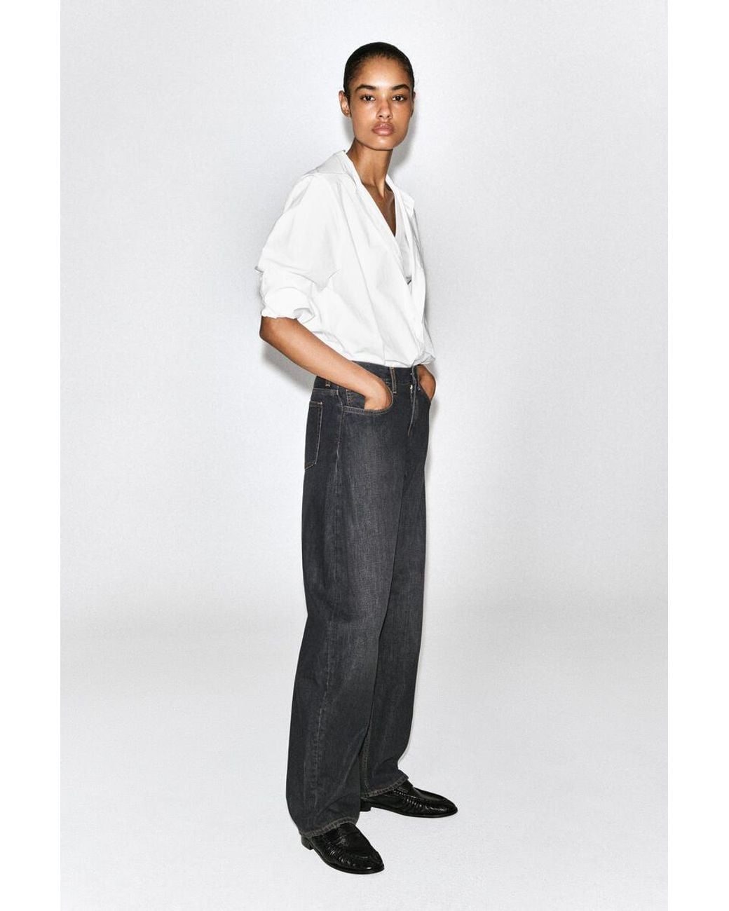 COS Gray Inlet Curved-Leg Jeans