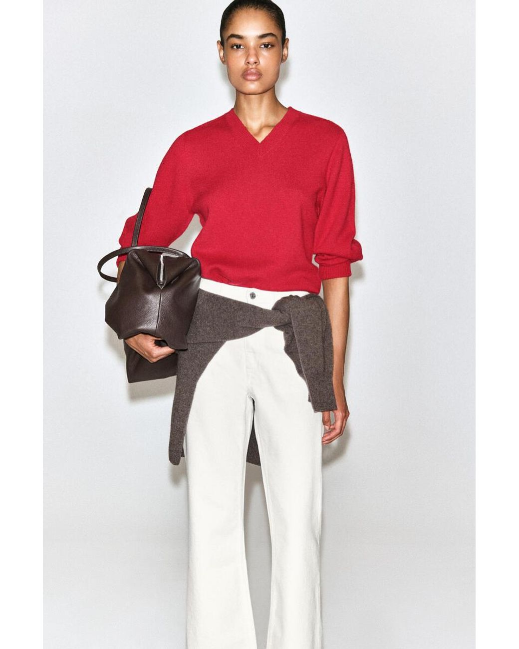 COS White Valley Cropped Bootcut Jeans