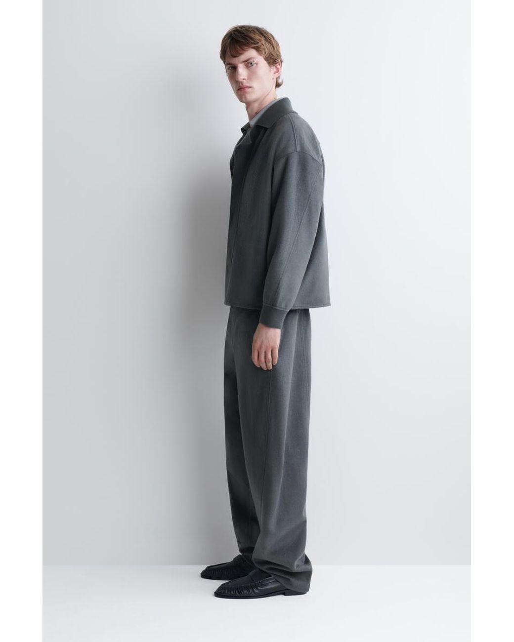 COS Blue Oversized Brushed Jersey Shirt for men