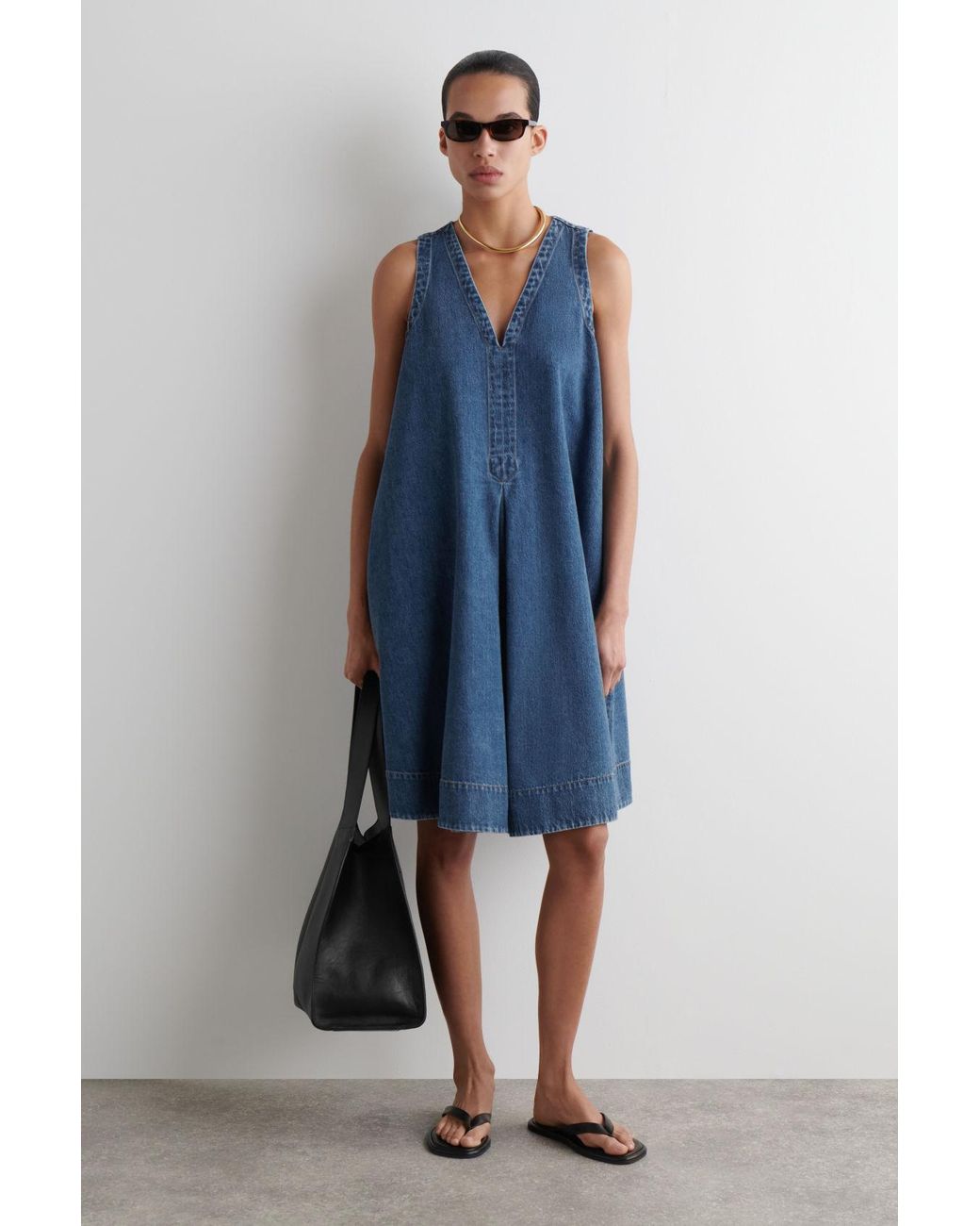 navy blue dress for baby girl COS A-Line Sleeveless Mini Dress main image 1