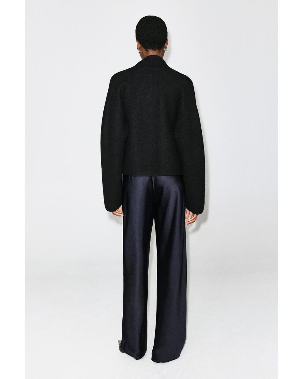 COS Blue Satin Wide-Leg Trousers