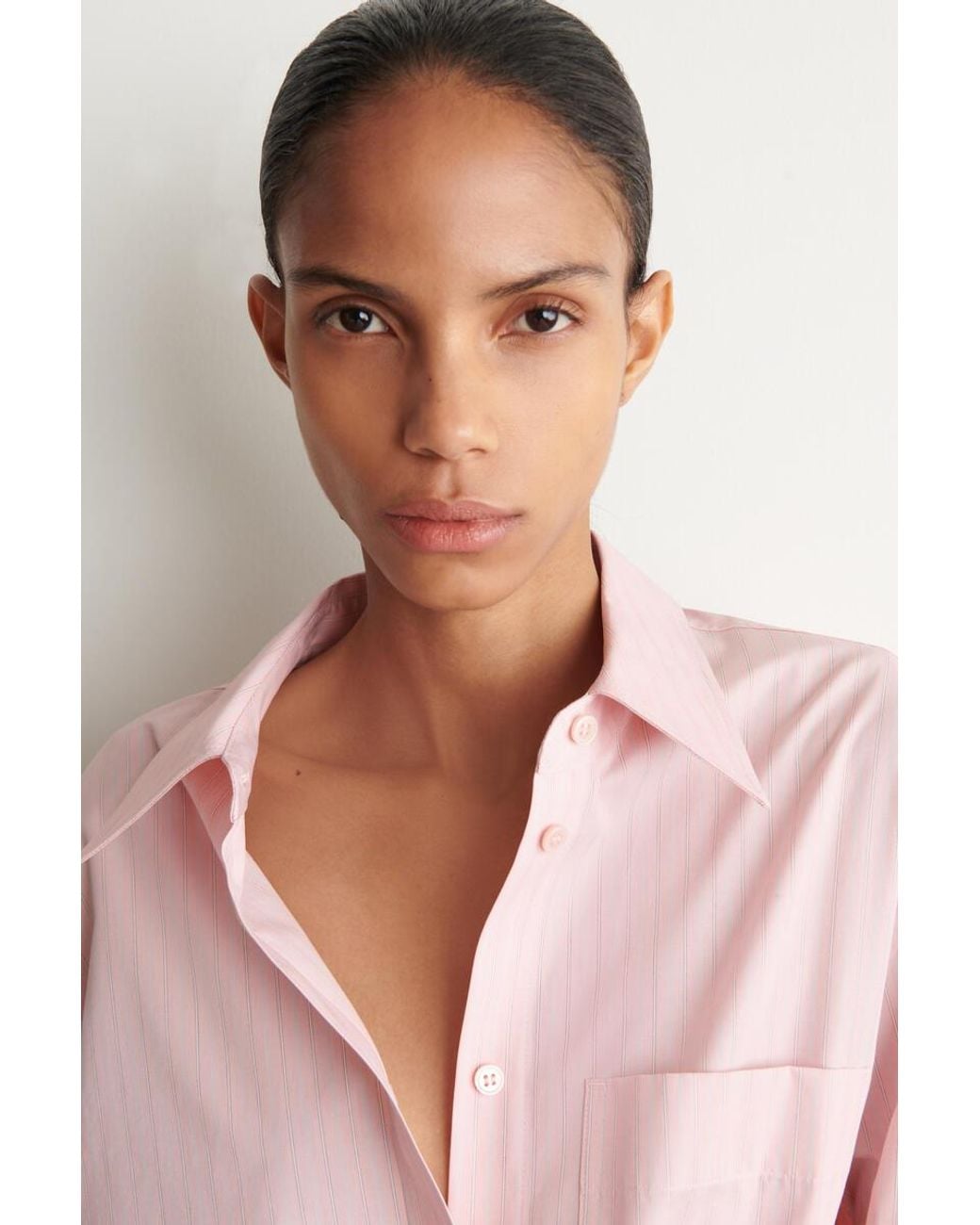 COS Pink Striped Cotton Shirt