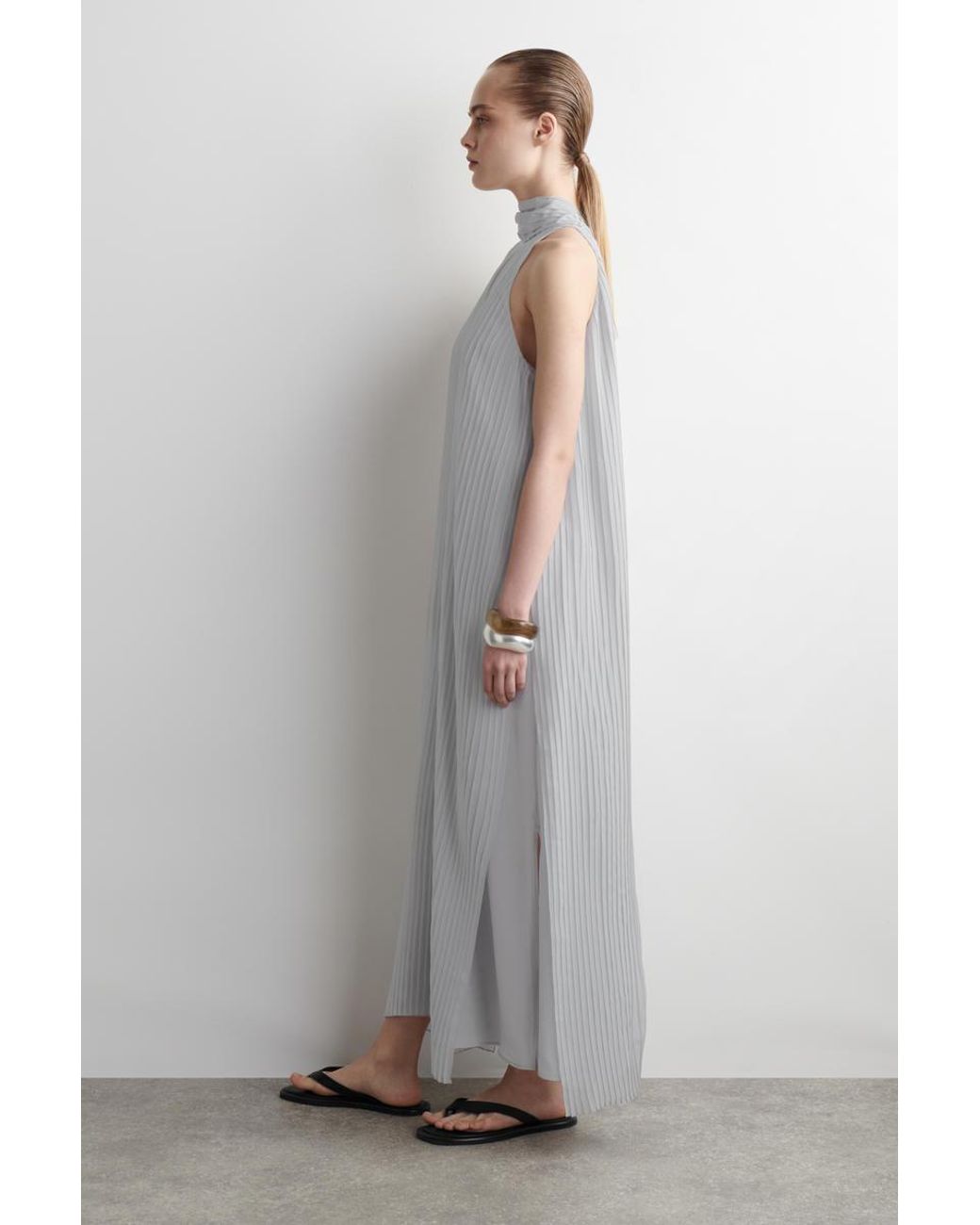 chinese dress ladies COS Pleated Knitted Maxi Dress