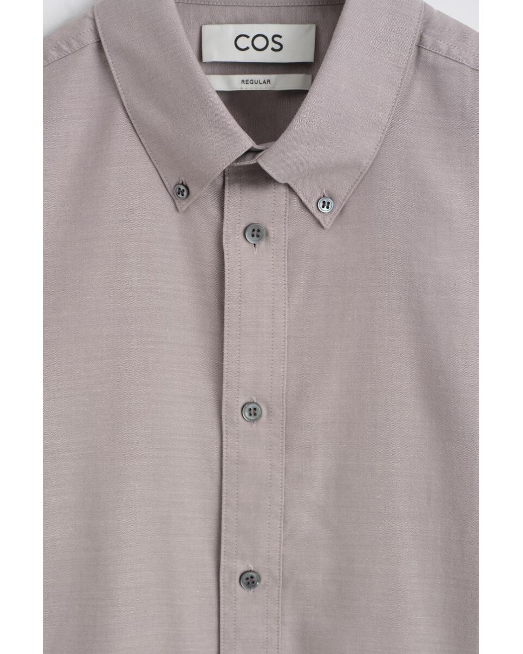 COS Gray Button-Down Collar Brushed Oxford Shirt for men