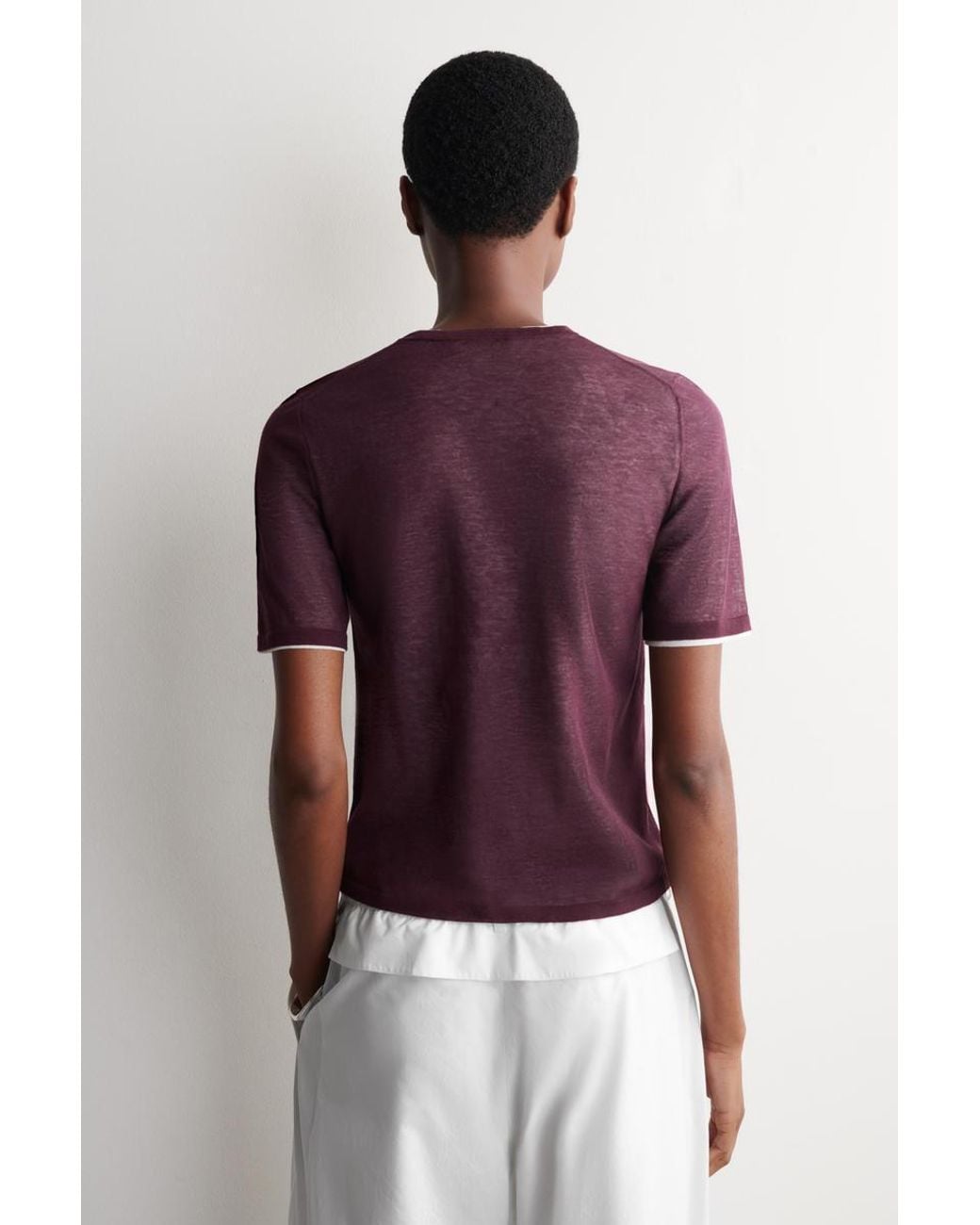 COS Purple Layered Knitted T-Shirt