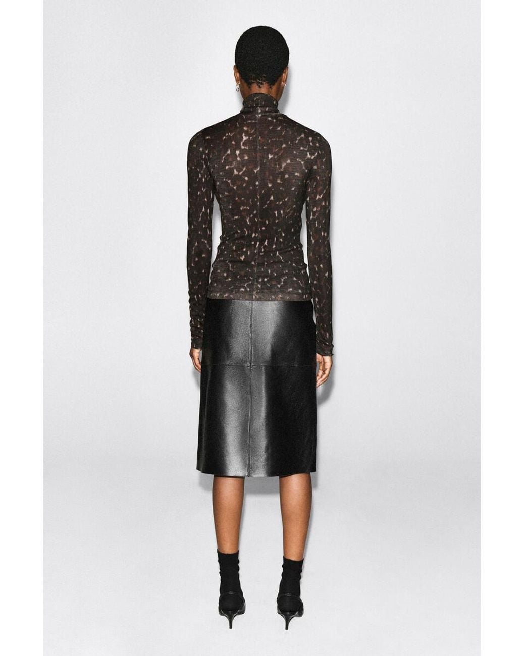 COS Black Merino Wool High-Neck Top
