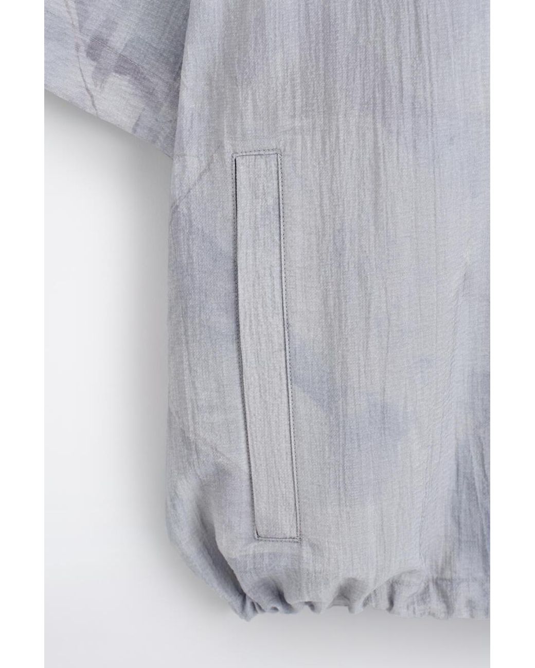 COS Gray Textured Drawstring-Hem Shirt for men