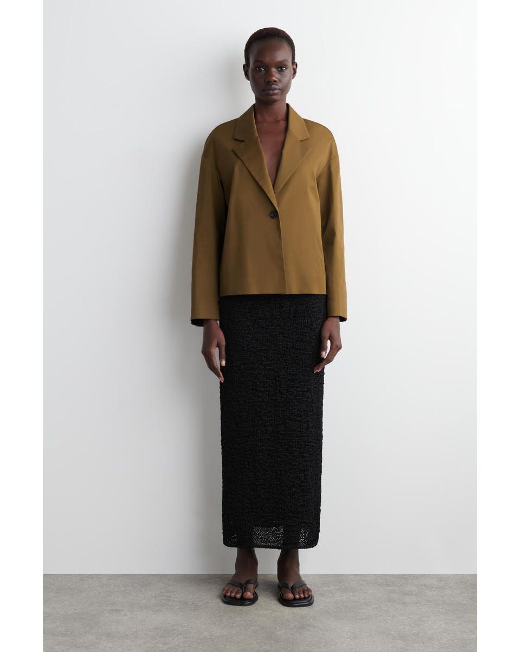 COS Natural Single-Button Cotton Blazer