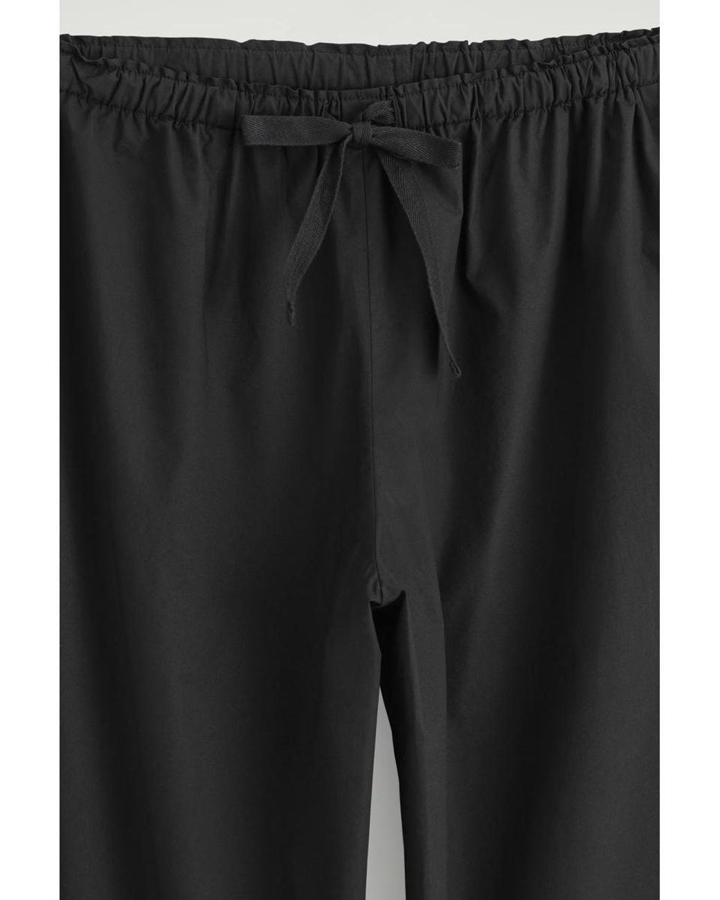 COS Black Drawstring Cotton Trousers
