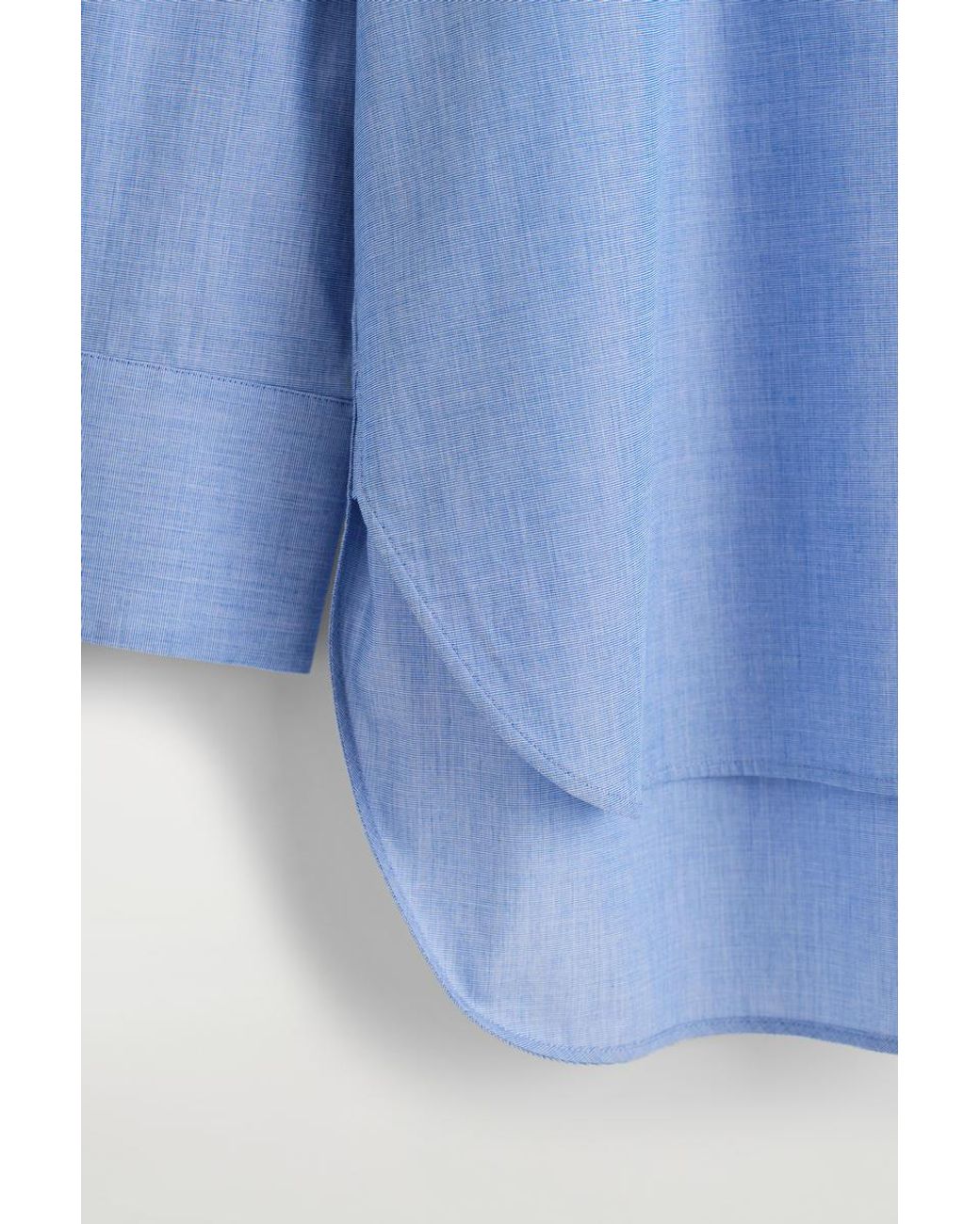COS Blue Longline Cotton Shirt