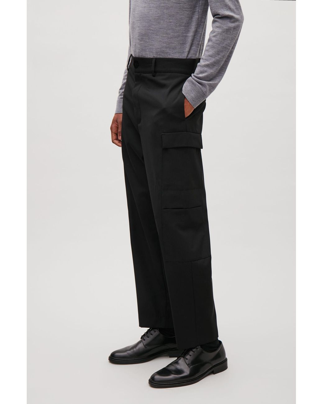 パンツ COS WIDE LEG CARGO TROUSERS Black EU 48 COS Cargo Trousers
