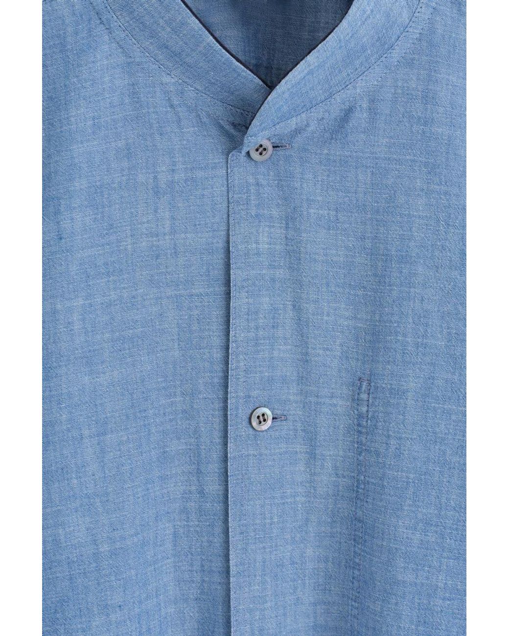 COS Blue Bomber-Style Denim Shirt for men