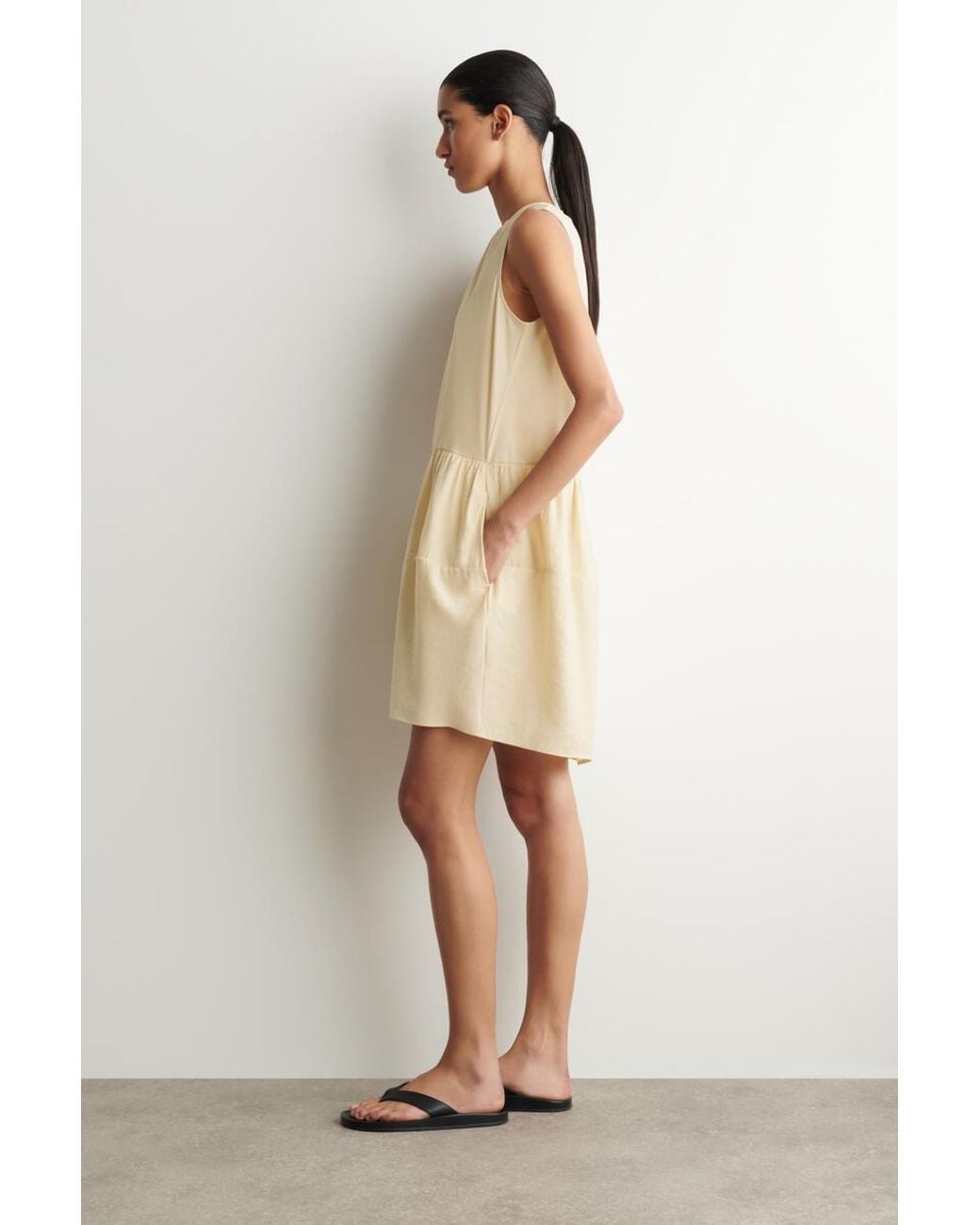 COS Natural Panelled Mini Dress