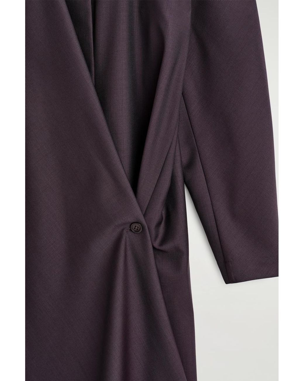 COS Purple Shawl-Collar Wool Wrap Dress