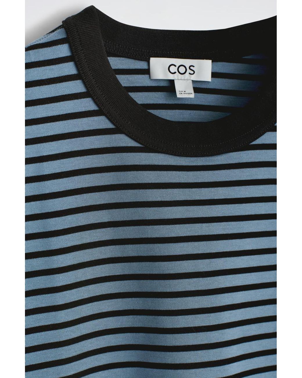 COS Blue Interlock Cotton Crew-Neck T-Shirt for men