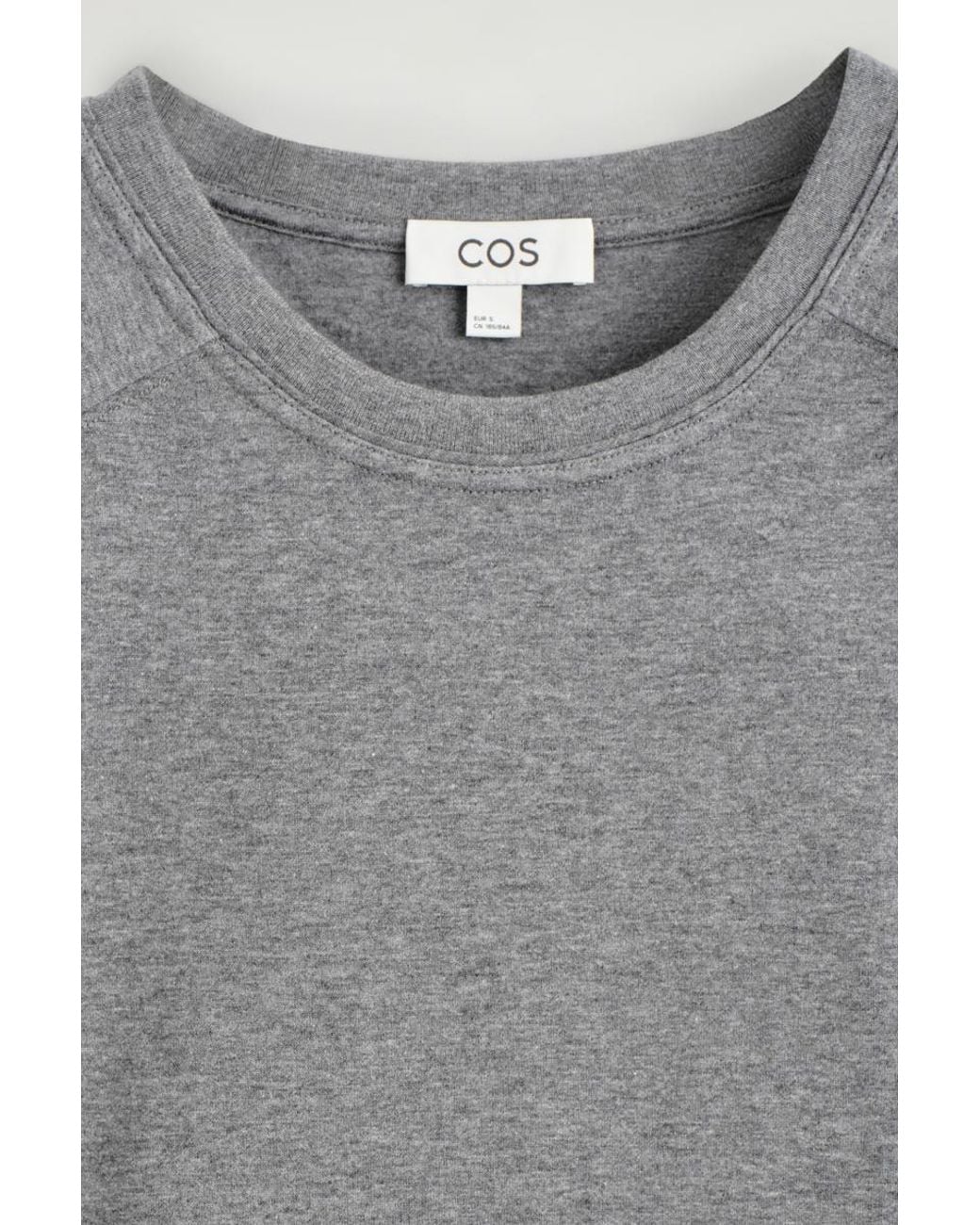 COS Gray Cotton Long-Sleeved Top