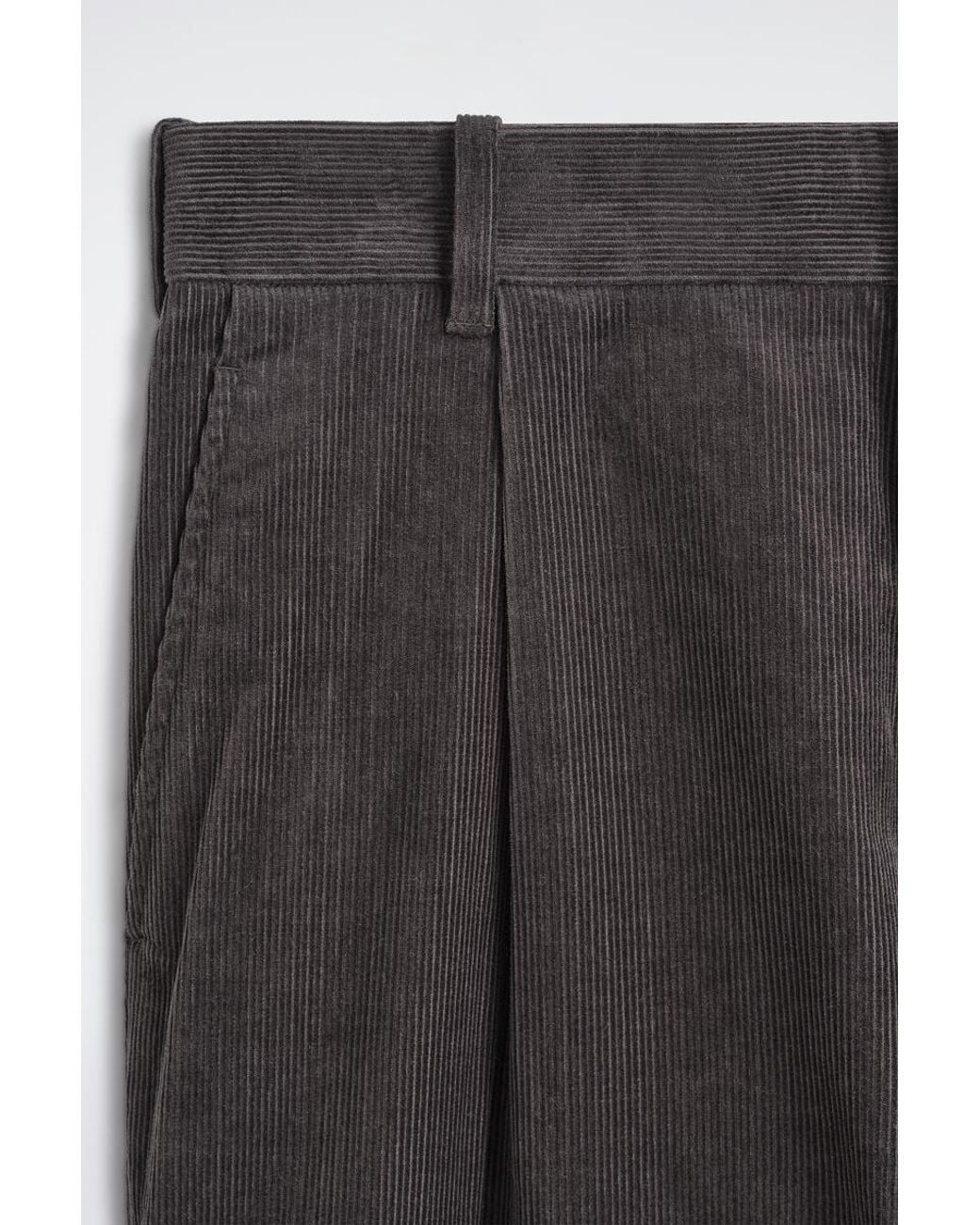 COS Gray Corduroy Relaxed-Fit Tapered Pants for men